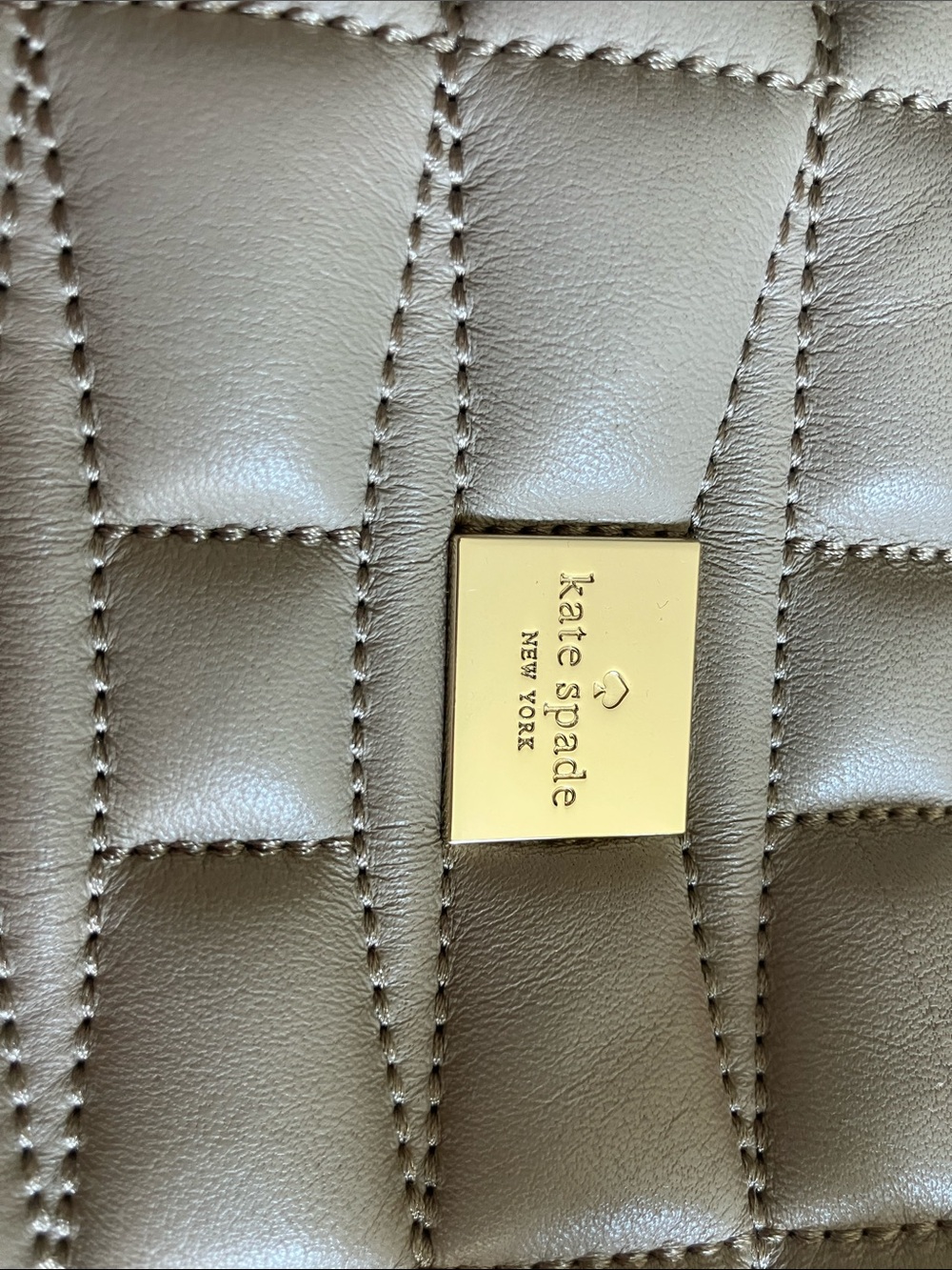 kate spade Quilted Taupe Shoulder Bag with Gold Accents - Picture 2 of 7